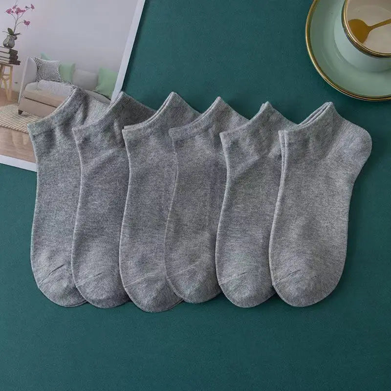 10 Paar/Herrensocken Frühling/Sommer Dünne, Atmungsaktive, Weiche Polyester-Baumwollsocken Schwarz Söckchen Bootssocken