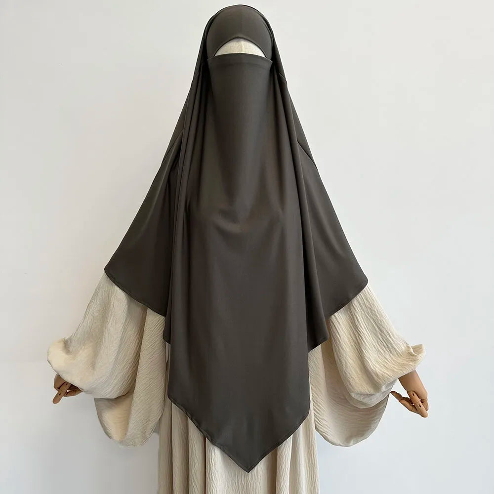 Premium Khimar, dehnbar, atmungsaktiv, hochwertig, einlagig, muslimische Frauen, islamischer Gebetshijab in Diamantform