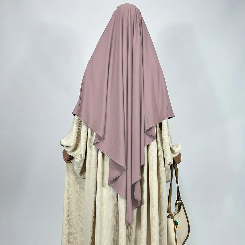 Premium Khimar, dehnbar, atmungsaktiv, hochwertig, einlagig, muslimische Frauen, islamischer Gebetshijab in Diamantform