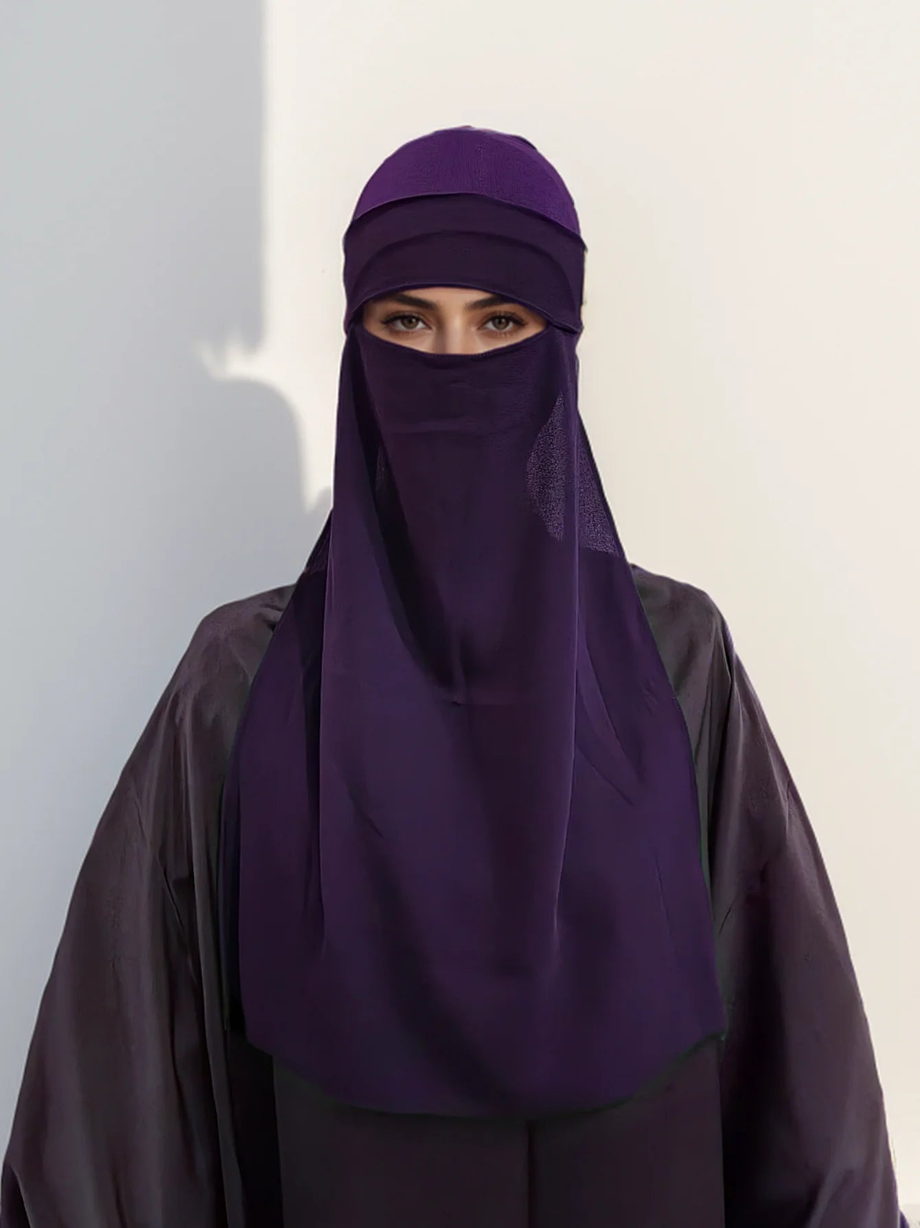Nikab 7 Farben Einlagiger Niqab Chiffon Atmungsaktiver muslimischer Hijab Mode Niqabs