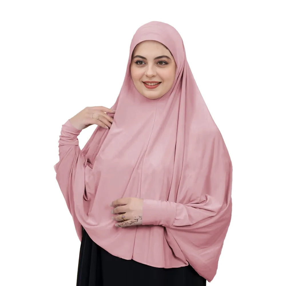 Muslimische Frauen Gebet Hijab Langer Schal Abaya Islamische Kleidung Schlicht Lang Khimar Eid Ramadan Kopfschmuck