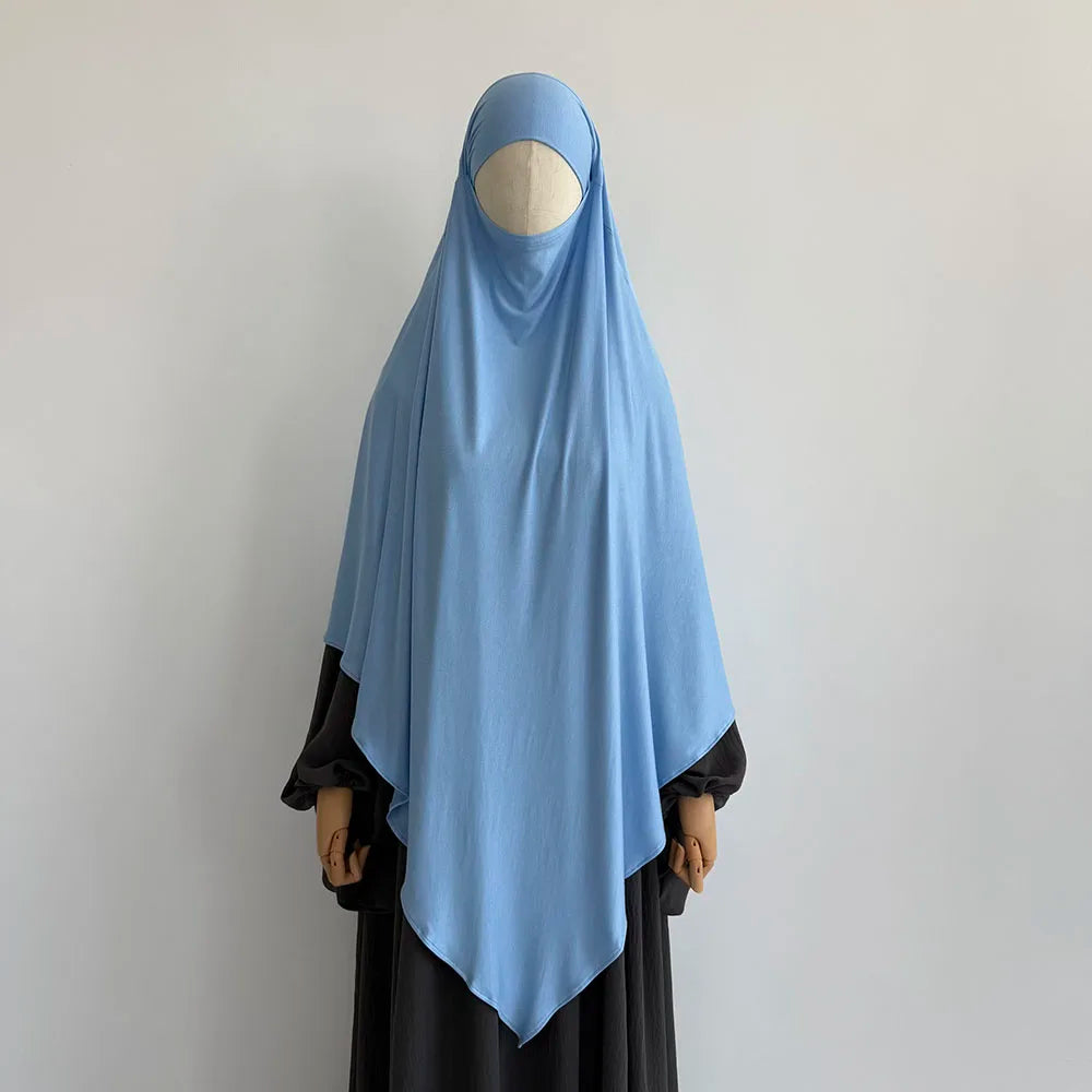 Khimar aus hochwertigem Baumwolljersey, dehnbar, leicht, atmungsaktiv, einlagig, Islam, muslimische Frauen, Eid, Ramadan, langes Gebet, Hijab Khimar