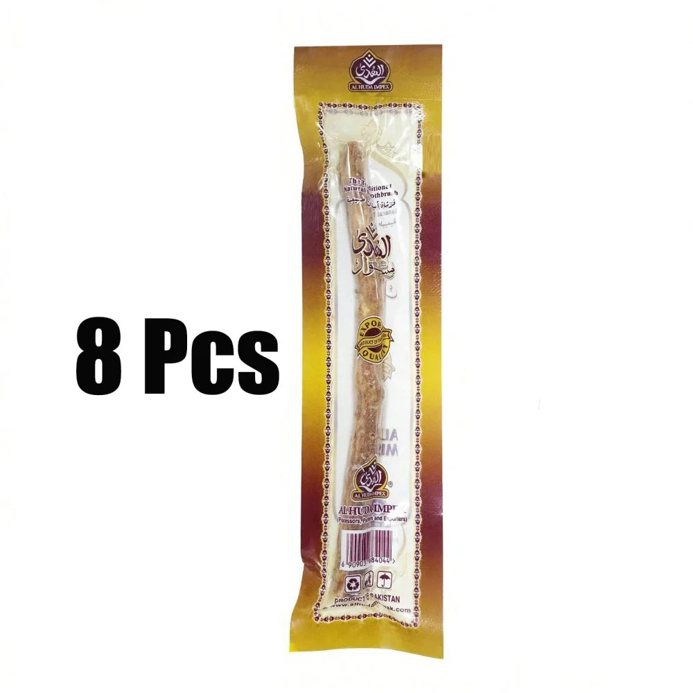 Premium-Zahnbürstenstab aus natürlichem Ast-Miswak, für unterwegs und den täglichen Gebrauch, aus Holz + Bambus-Griff aus Ast-Bambus, als Geschenk