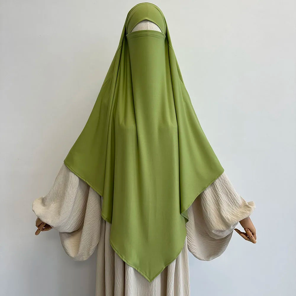 Premium Khimar, dehnbar, atmungsaktiv, hochwertig, einlagig, muslimische Frauen, islamischer Gebetshijab in Diamantform