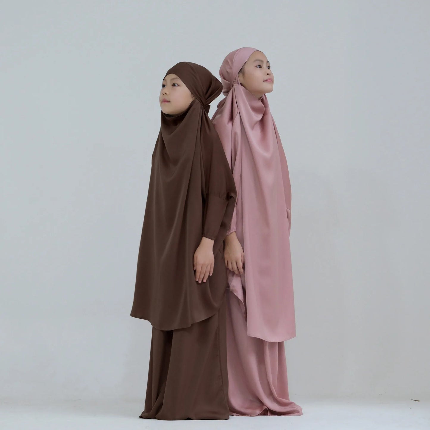 Abaya Kinder Mädchen Hijab Kleid Mit Kapuze Khimar Gebetskleidung Islamische Kleidung Volle Abdeckung Burka Niqab 2teilig
