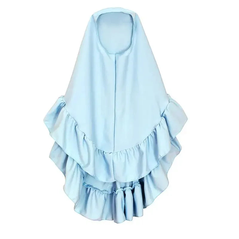 Abaya und Hijab 2teilig für Kinder und Mädchen, muslimisches Blumengebetkleid, Kopftuch, islamisches Gewand, Khimar-Set