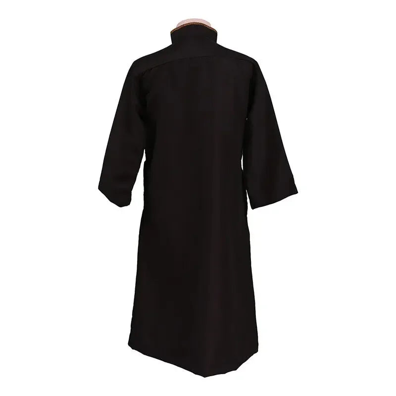 Abaya Muslimische Jungen Arabische Kinder Burkas Robe Islamische Kinder Stehkragen Langarm Schwarz Ethnische Stil Kleidung Kaftan