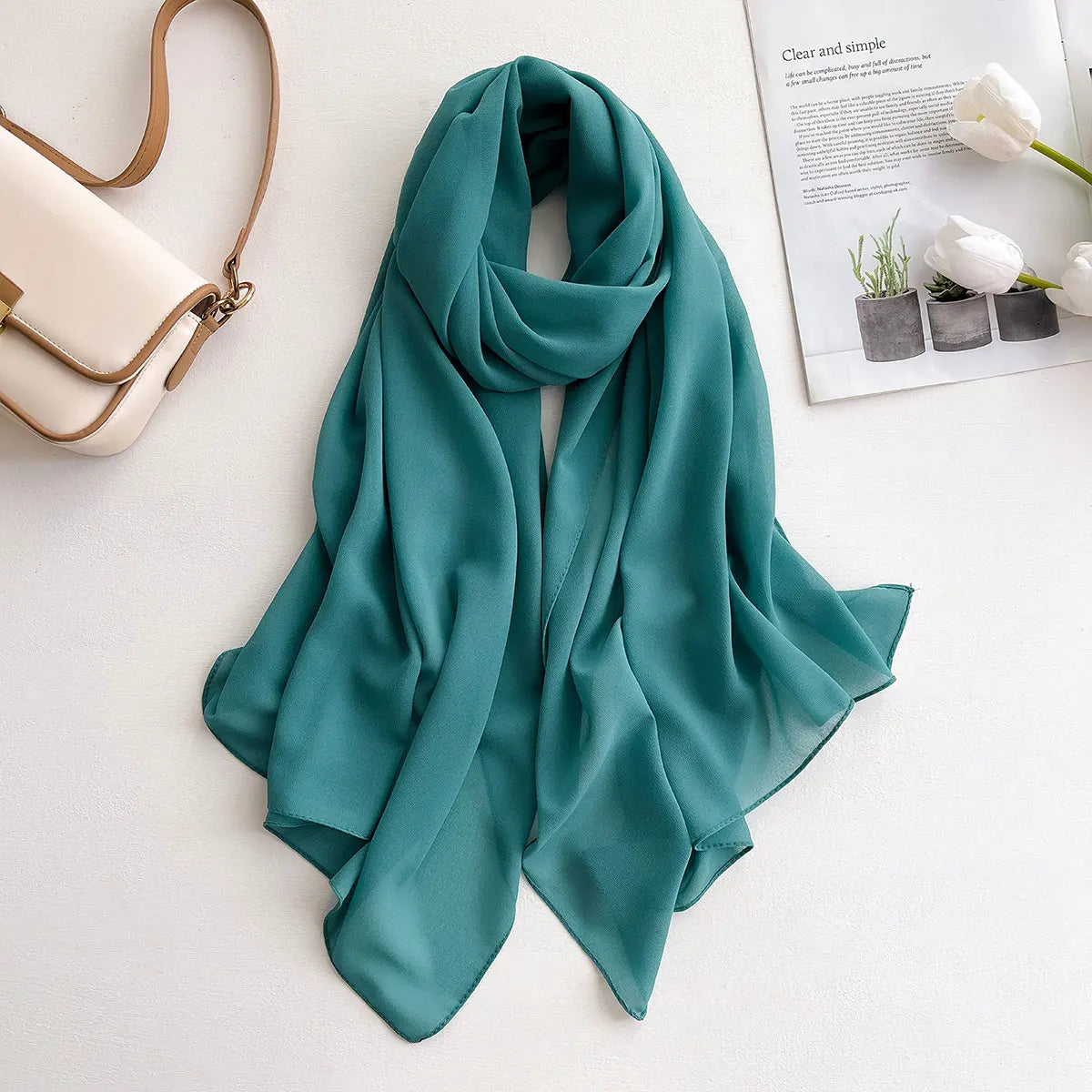 Hijab frauen Chiffon Schal Premium Chiffon Muslimischen Hijabs Einfarbig Schals