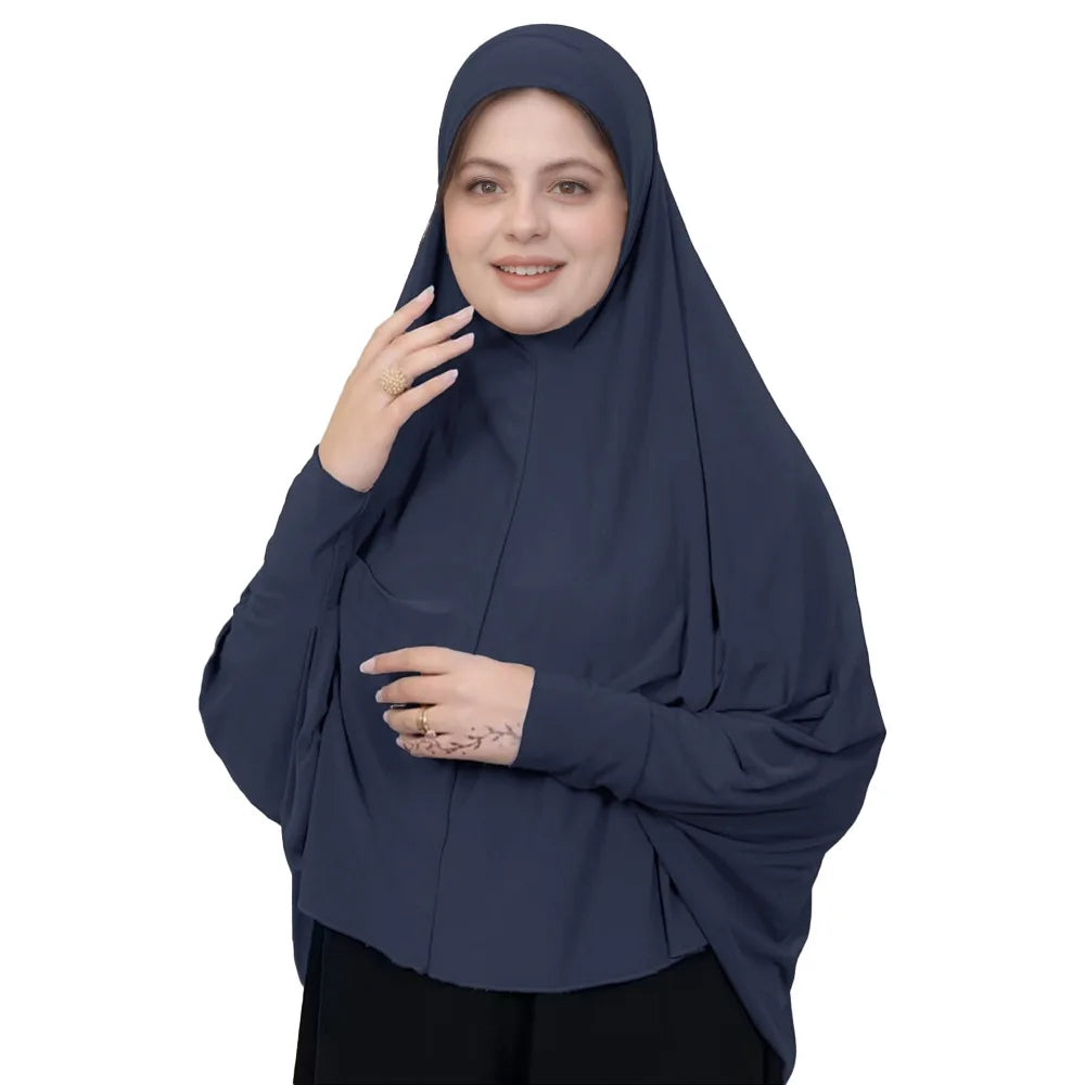 Muslimische Frauen Gebet Hijab Langer Schal Abaya Islamische Kleidung Schlicht Lang Khimar Eid Ramadan Kopfschmuck