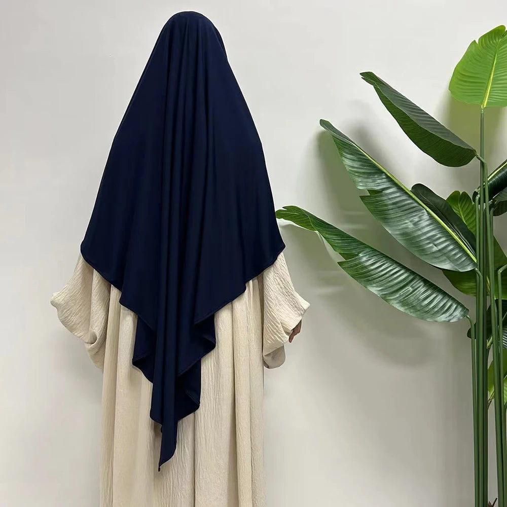 Premium Khimar, dehnbar, atmungsaktiv, hochwertig, einlagig, muslimische Frauen, islamischer Gebetshijab in Diamantform
