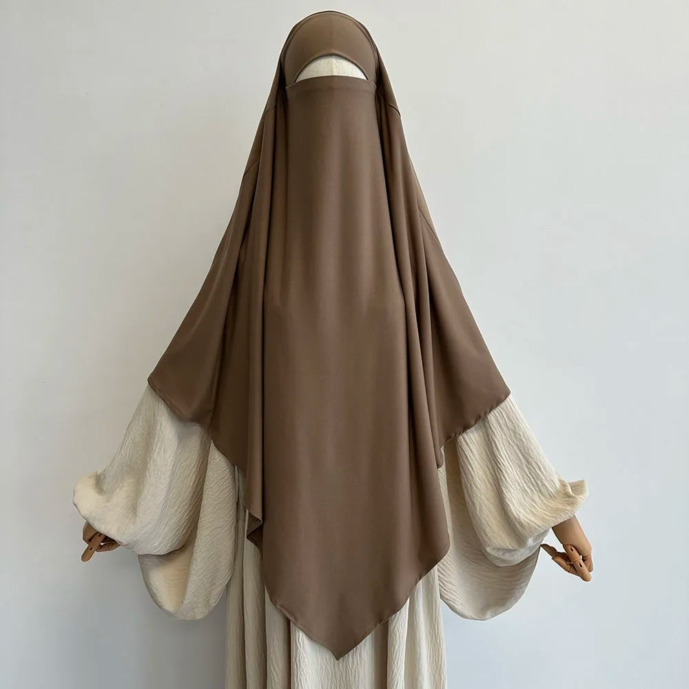 Premium Khimar, dehnbar, atmungsaktiv, hochwertig, einlagig, muslimische Frauen, islamischer Gebetshijab in Diamantform