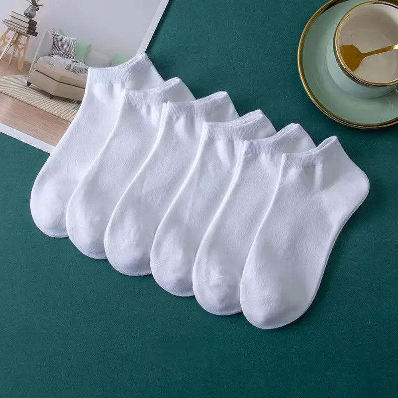 10 Paar/Herrensocken Frühling/Sommer Dünne, Atmungsaktive, Weiche Polyester-Baumwollsocken Schwarz Söckchen Bootssocken