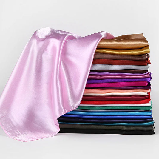 Hijab Satin Schal für Frauen Seide Haar Schals Tücher für Frauen
