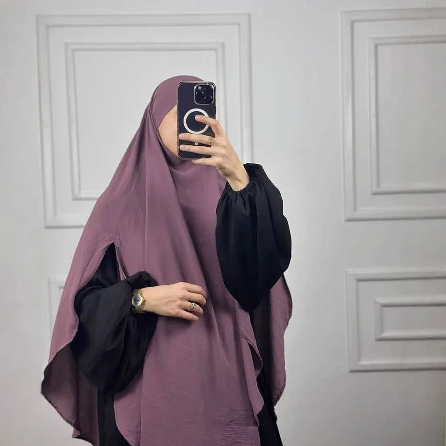 Muslimische Frauen Gebet Hijab Langer Schal Abaya Islamische Kleidung Schlicht Lang Khimar Eid Ramadan Kopfschmuck