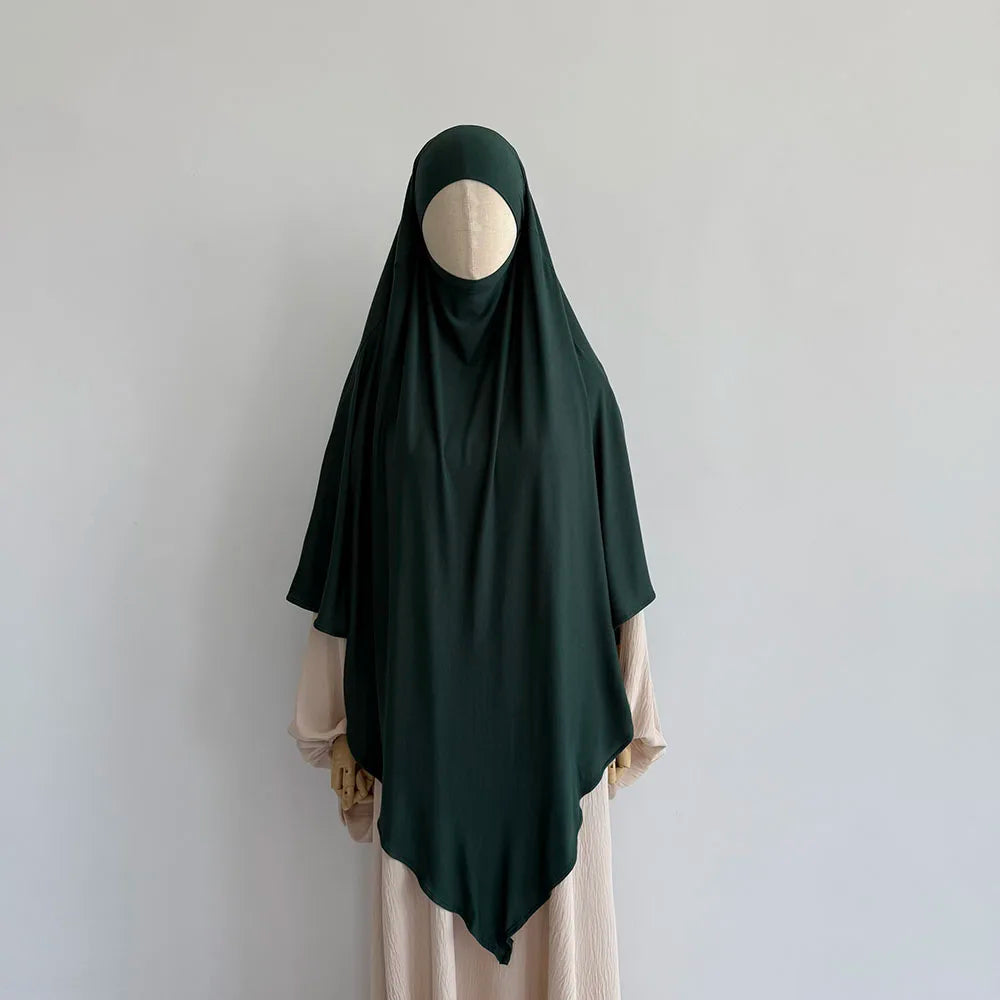 Khimar aus hochwertigem Baumwolljersey, dehnbar, leicht, atmungsaktiv, einlagig, Islam, muslimische Frauen, Eid, Ramadan, langes Gebet, Hijab Khimar