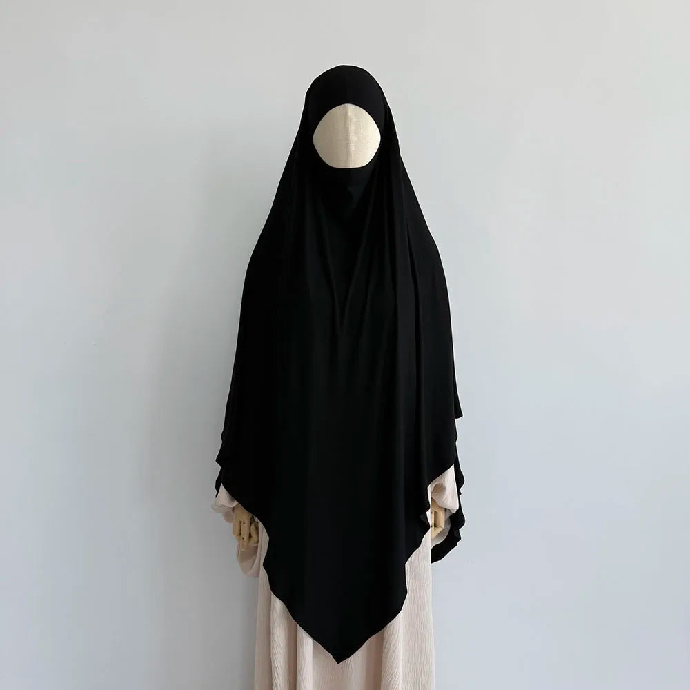 Khimar aus hochwertigem Baumwolljersey, dehnbar, leicht, atmungsaktiv, einlagig, Islam, muslimische Frauen, Eid, Ramadan, langes Gebet, Hijab Khimar