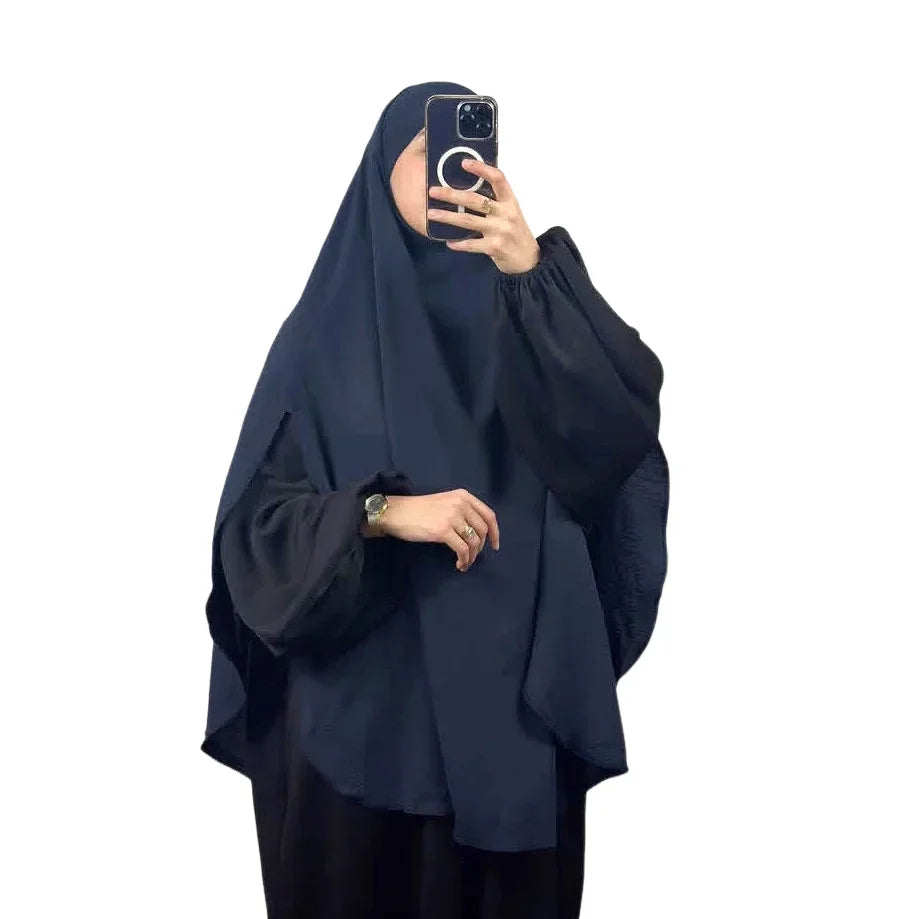 Muslimische Frauen Gebet Hijab Langer Schal Abaya Islamische Kleidung Schlicht Lang Khimar Eid Ramadan Kopfschmuck