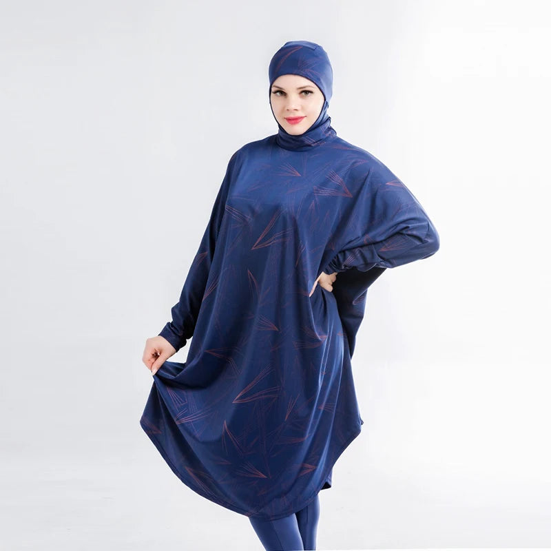 Muslimischer Burkini-Badeanzug für Frauen, bescheidene Bademode, langärmelig, Übergröße, Abaya, Abayas, Badeanzug, Überzüge, Hijab
