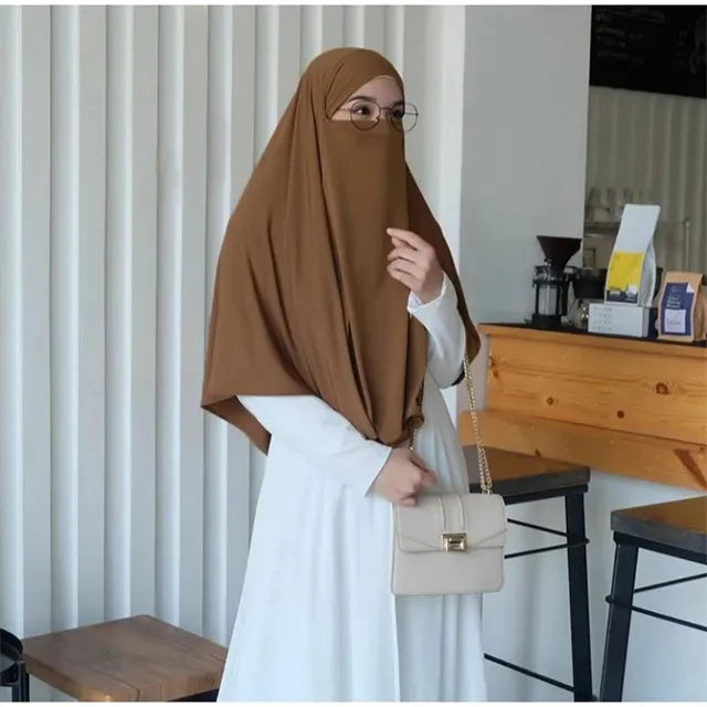 Großer, einfarbiger muslimischer Schal für Damen, Hijab, islamischer muslimischer Hijab, Turban, Schal, Khimar-Kopftücher