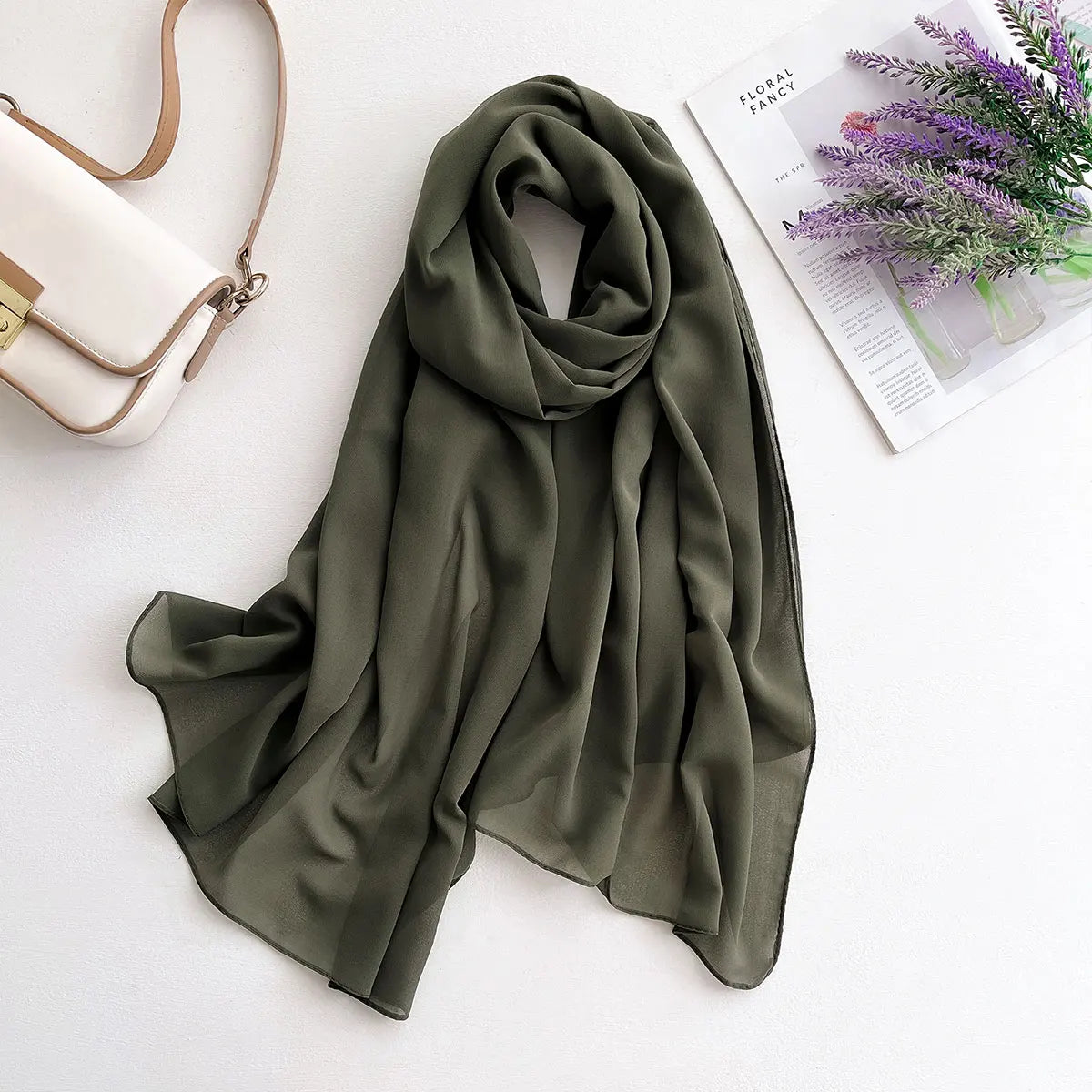 Hijab frauen Chiffon Schal Premium Chiffon Muslimischen Hijabs Einfarbig Schals
