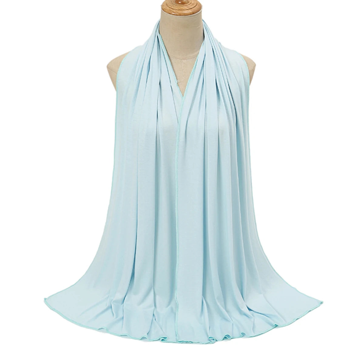 Premium Baumwolljersey Hijab Schal Muslim Langer Schal Einfarbig Weich Turban Krawatte Weibliches Stirnband 170x60cm
