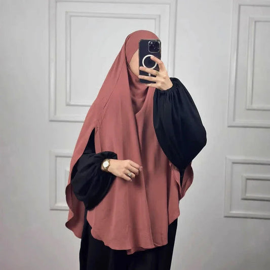 Muslimische Frauen Gebet Hijab Langer Schal Abaya Islamische Kleidung Schlicht Lang Khimar Eid Ramadan Kopfschmuck