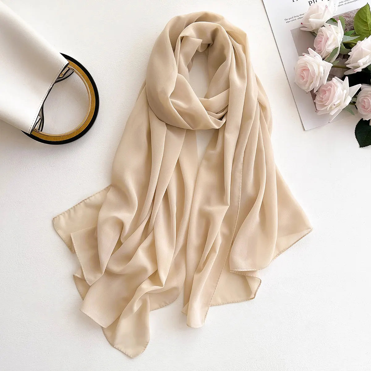 Hijab frauen Chiffon Schal Premium Chiffon Muslimischen Hijabs Einfarbig Schals
