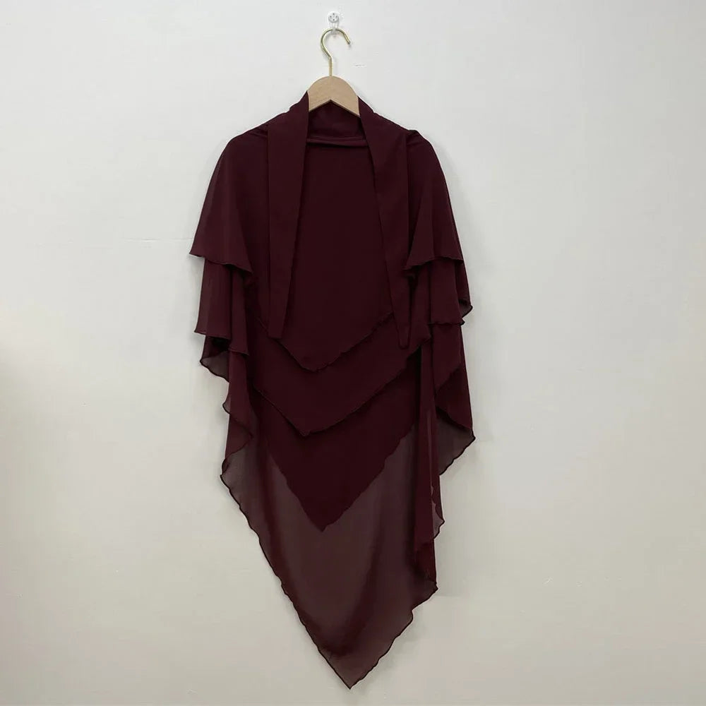 Khimar Chiffon 2-Lagig Hijab Frauen Muslim Bescheidenes Gebet Hijabs Islamische Kleidung Niqab Nikab Robe Abaya