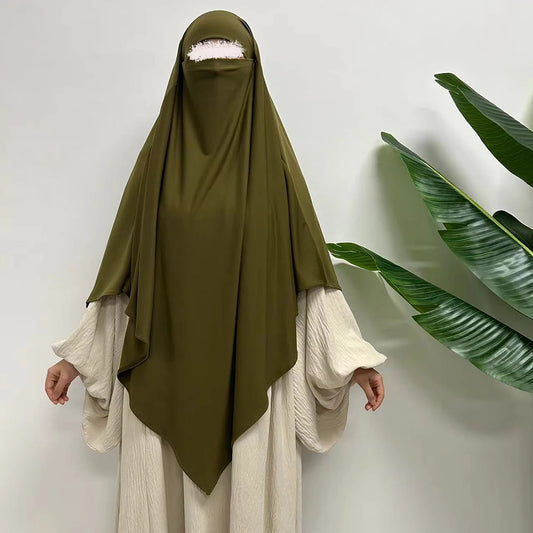 Premium Khimar, dehnbar, atmungsaktiv, hochwertig, einlagig, muslimische Frauen, islamischer Gebetshijab in Diamantform