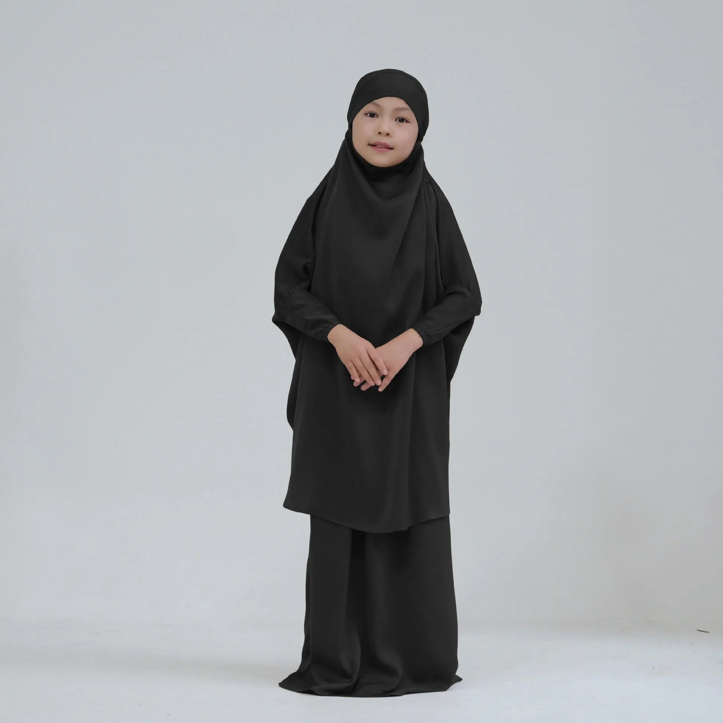 Abaya Kinder Mädchen Hijab Kleid Mit Kapuze Khimar Gebetskleidung Islamische Kleidung Volle Abdeckung Burka Niqab 2teilig