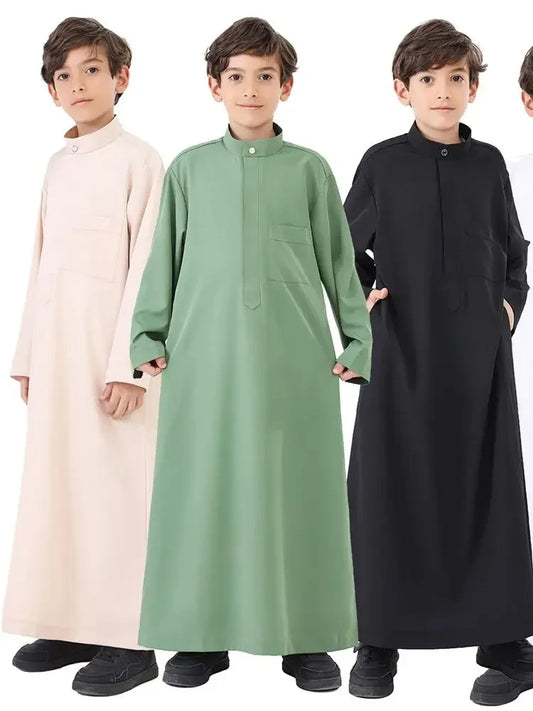 Muslimische Abaya Kinder Jungen Jubba Islam Dubai Abayas Für Gebet Kleidung Djellaba Robe