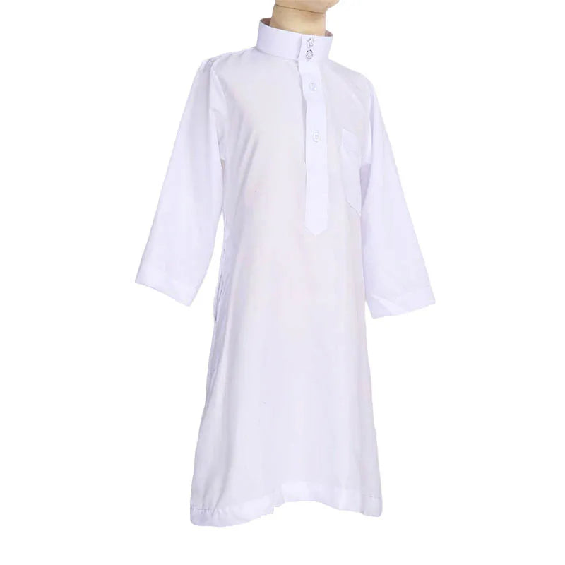 Abaya Muslimische Kinder Kleid Jubba Thobe Jungen Weiß Kaftan Islamische Kinder Gebet Robe
