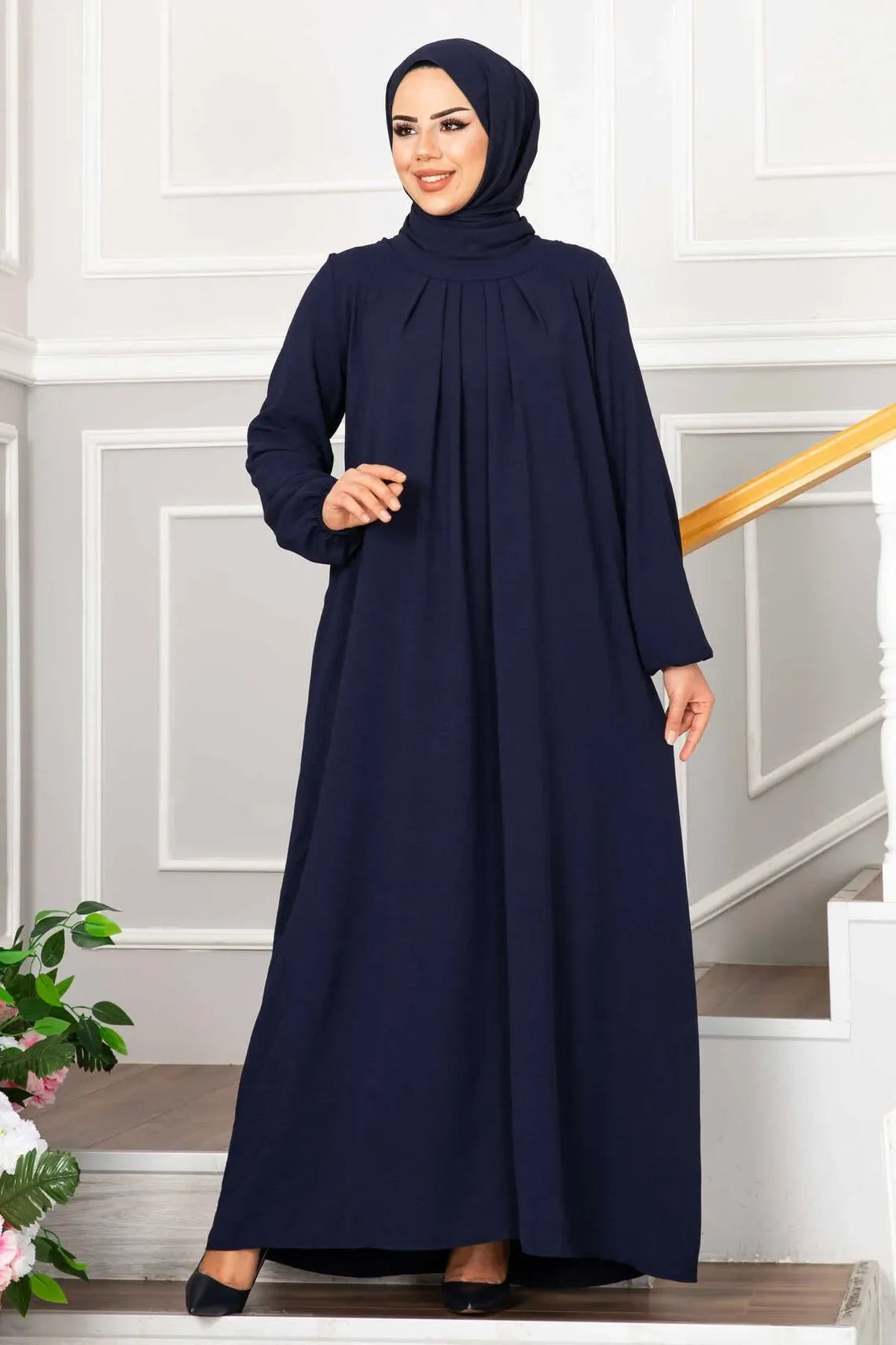 Abaya Muslimisches Kleid Bescheidene Plisseekleider Abayas für Frauen Robe Abaya Kaftan Islamische Kleidung
