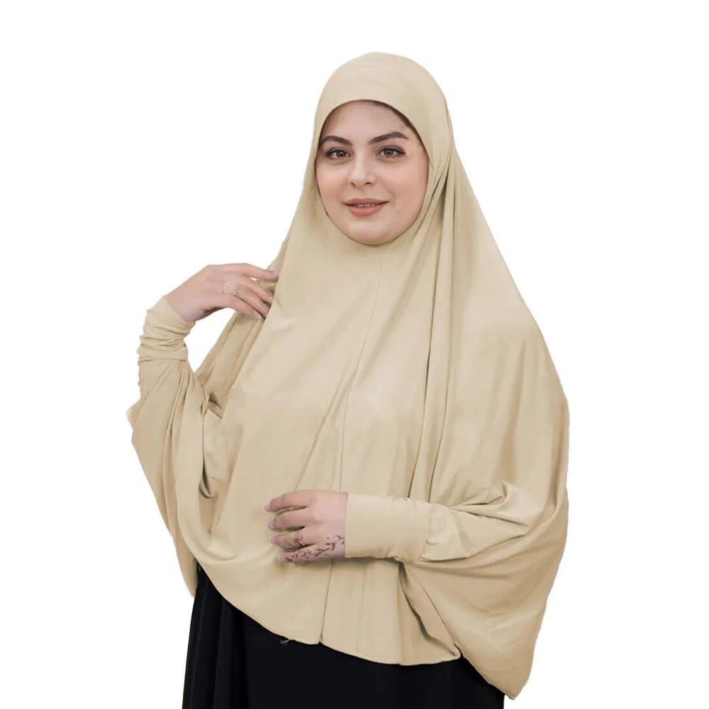 Muslimische Frauen Gebet Hijab Langer Schal Abaya Islamische Kleidung Schlicht Lang Khimar Eid Ramadan Kopfschmuck