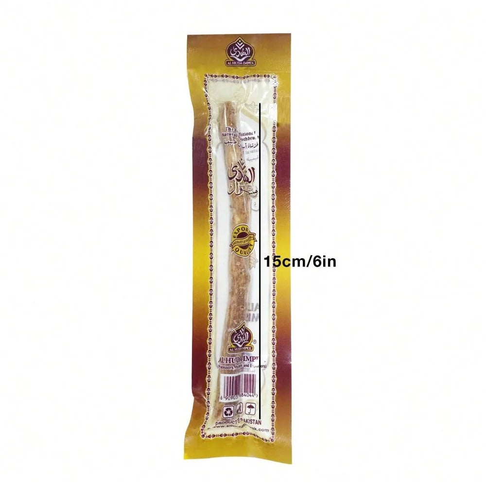 Premium-Zahnbürstenstab aus natürlichem Ast-Miswak, für unterwegs und den täglichen Gebrauch, aus Holz + Bambus-Griff aus Ast-Bambus, als Geschenk