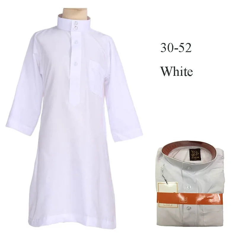 Abaya Muslimische Kinder Kleid Jubba Thobe Jungen Weiß Kaftan Islamische Kinder Gebet Robe