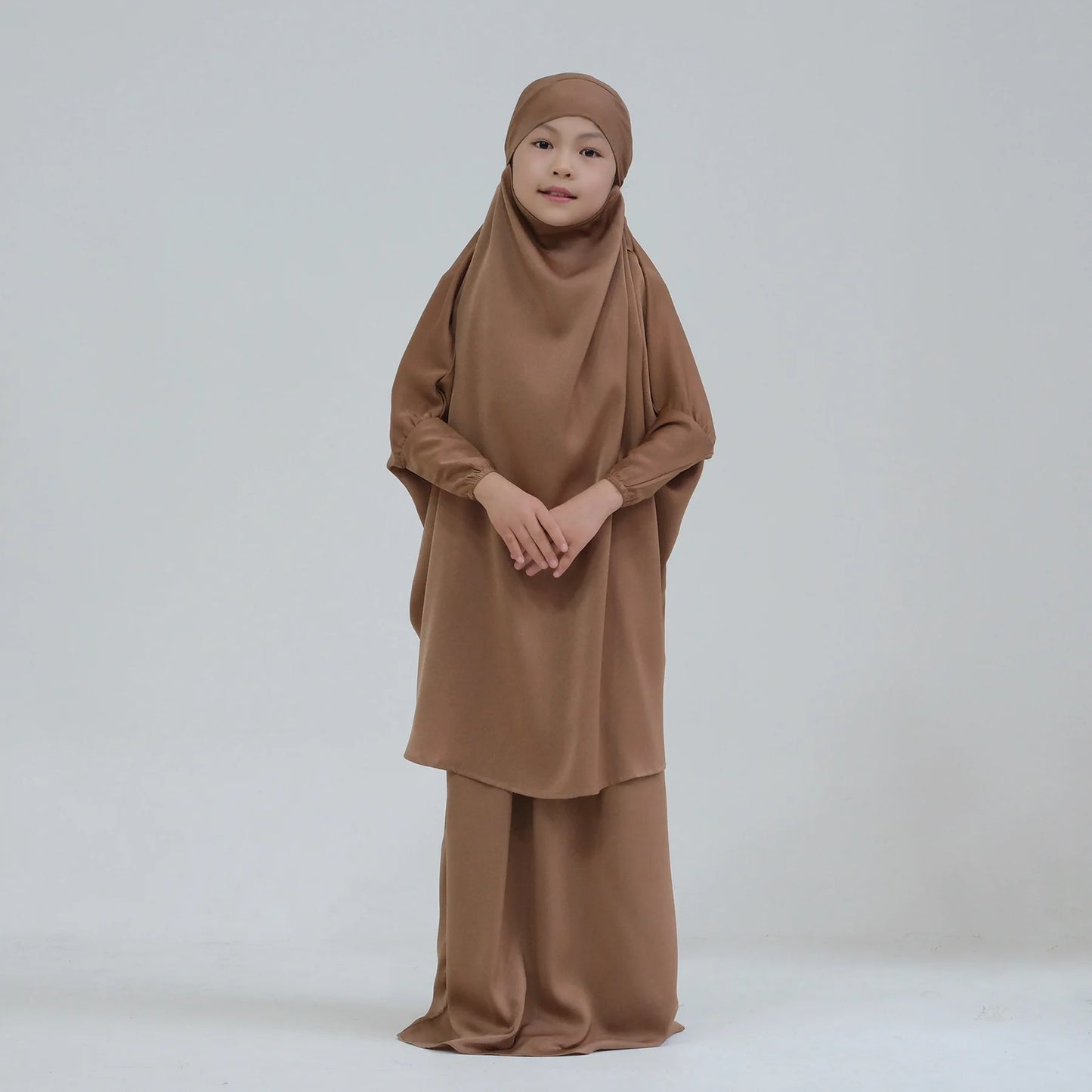 Abaya Kinder Mädchen Hijab Kleid Mit Kapuze Khimar Gebetskleidung Islamische Kleidung Volle Abdeckung Burka Niqab 2teilig