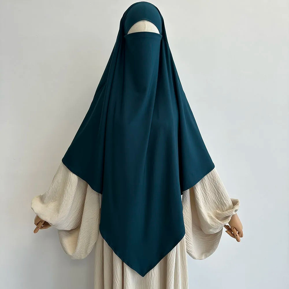 Premium Khimar, dehnbar, atmungsaktiv, hochwertig, einlagig, muslimische Frauen, islamischer Gebetshijab in Diamantform