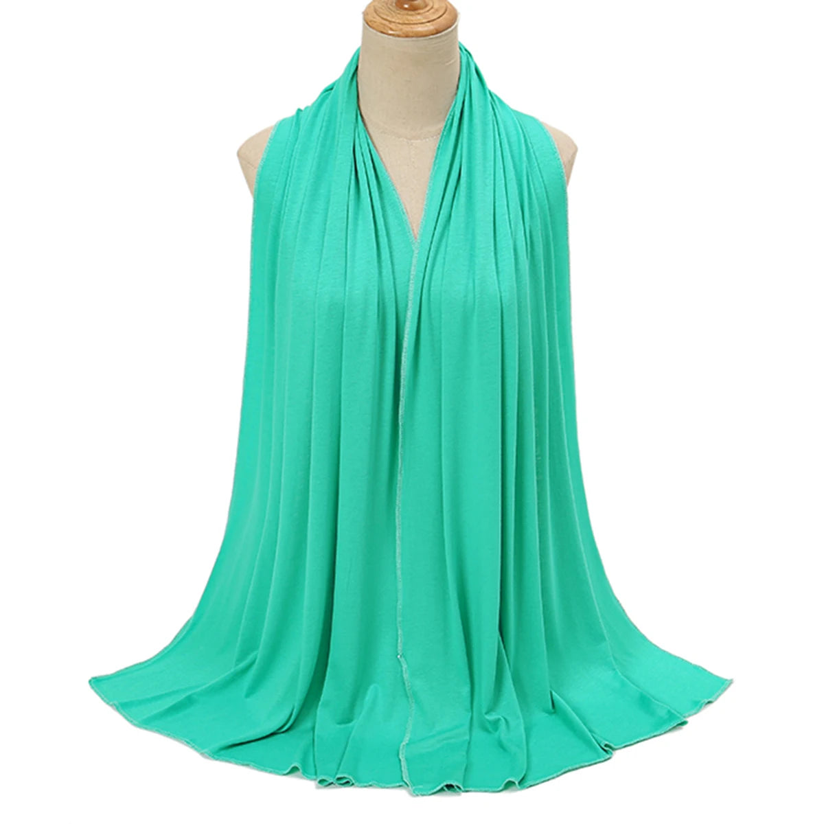Premium Baumwolljersey Hijab Schal Muslim Langer Schal Einfarbig Weich Turban Krawatte Weibliches Stirnband 170x60cm