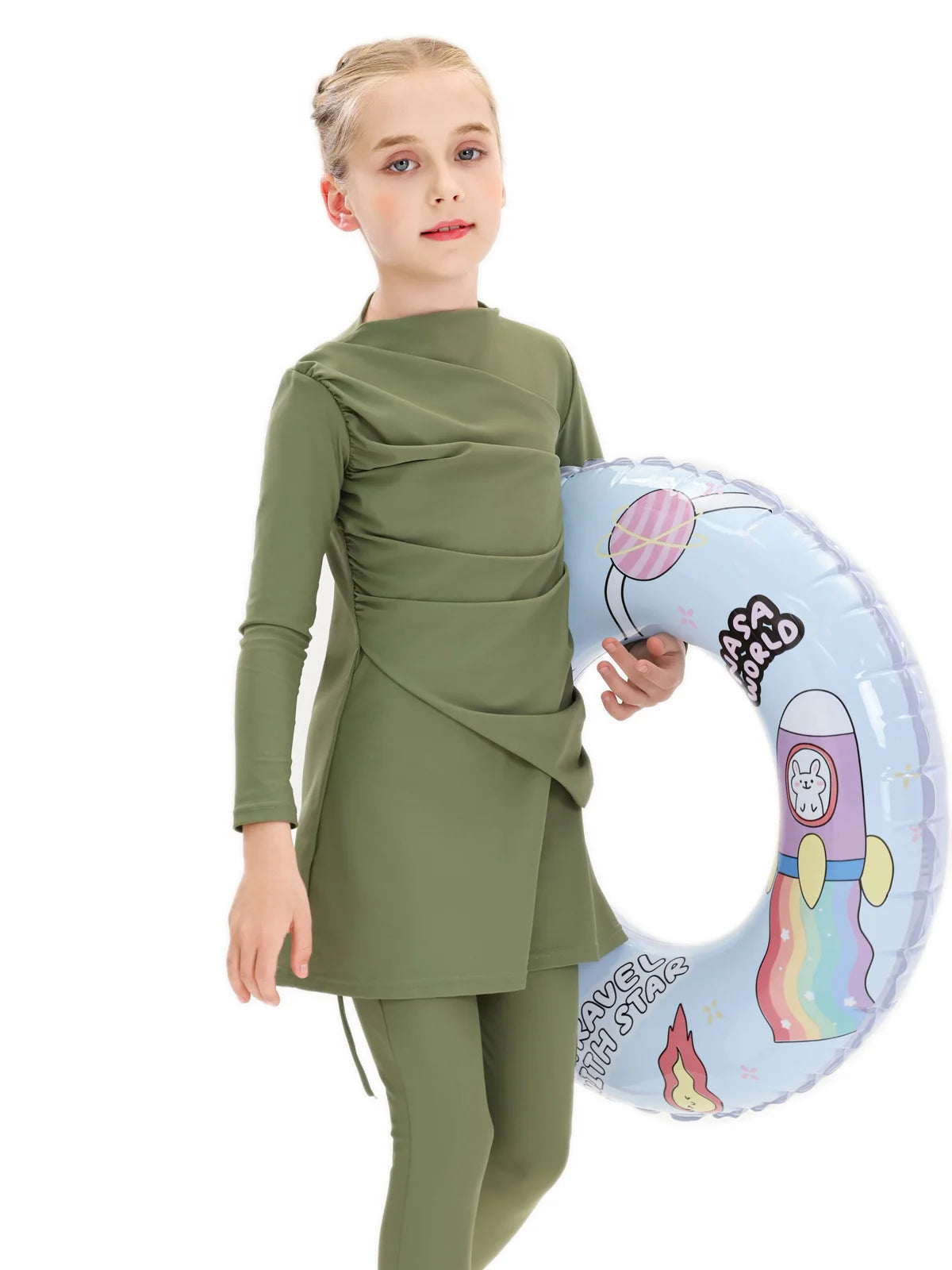 Burkini Abaya 3 teilig Set Kinder Bademode Mädchen Mit Badekappe Kleidung