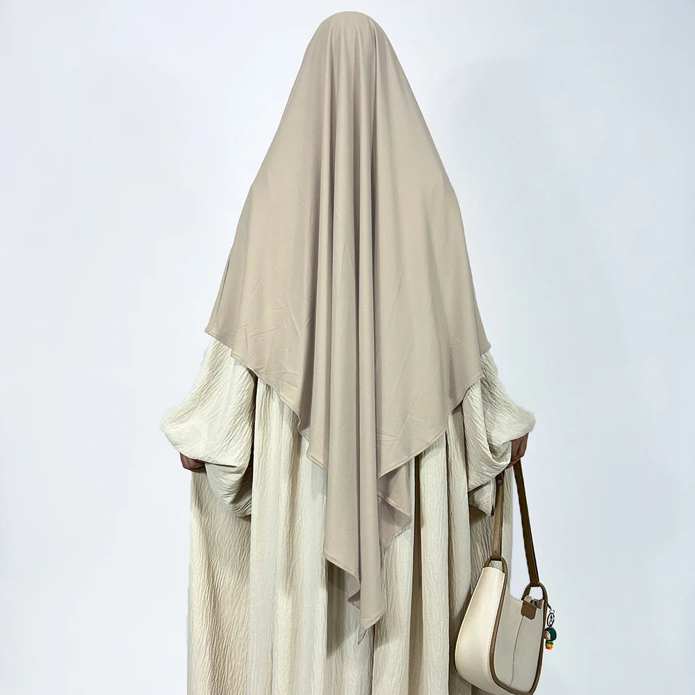 Premium Khimar, dehnbar, atmungsaktiv, hochwertig, einlagig, muslimische Frauen, islamischer Gebetshijab in Diamantform