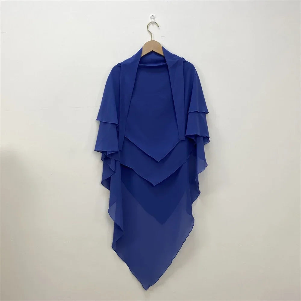 Khimar Chiffon 2-Lagig Hijab Frauen Muslim Bescheidenes Gebet Hijabs Islamische Kleidung Niqab Nikab Robe Abaya