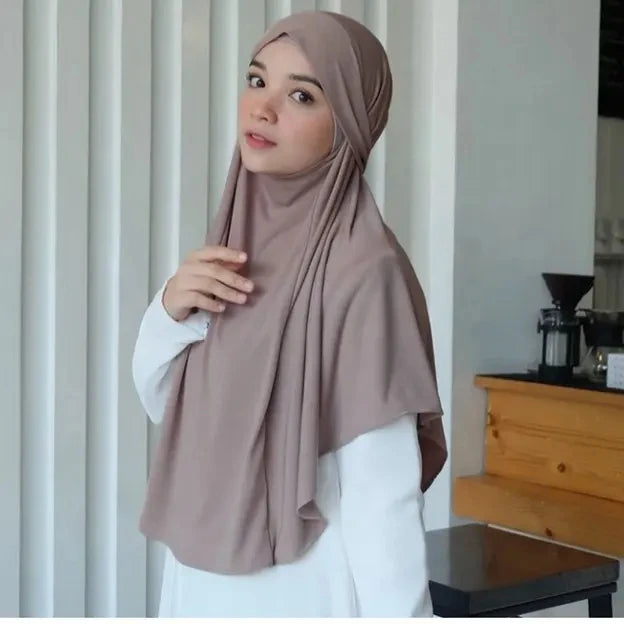 Großer, einfarbiger muslimischer Schal für Damen, Hijab, islamischer muslimischer Hijab, Turban, Schal, Khimar-Kopftücher