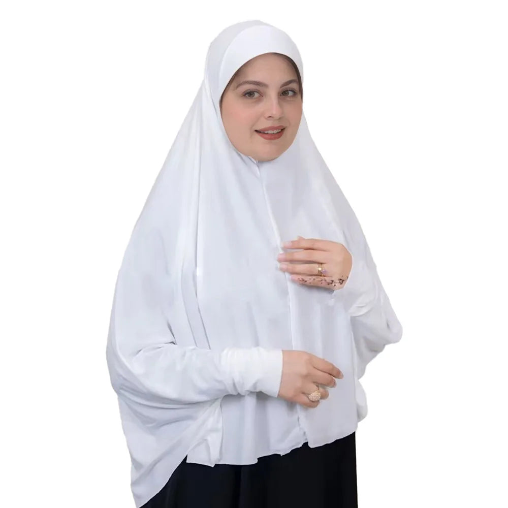 Muslimische Frauen Gebet Hijab Langer Schal Abaya Islamische Kleidung Schlicht Lang Khimar Eid Ramadan Kopfschmuck