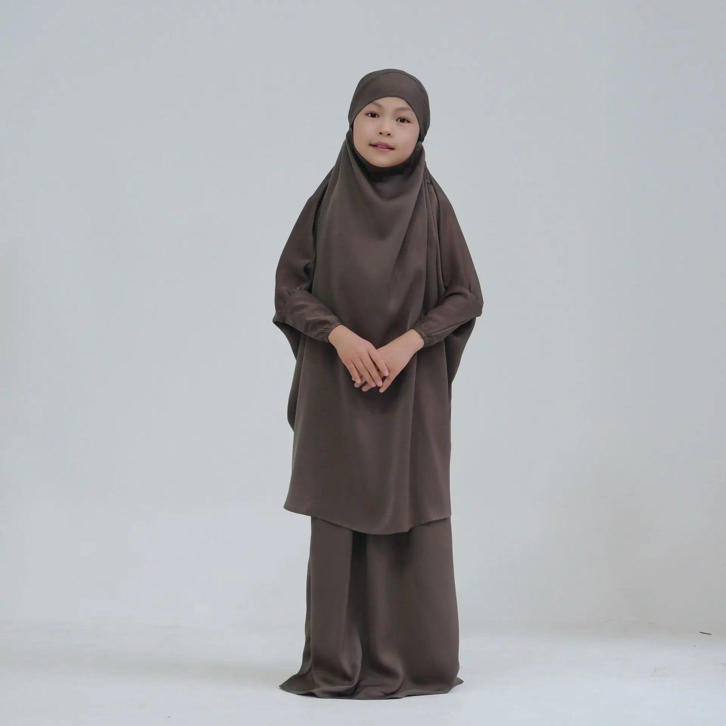 Abaya Kinder Mädchen Hijab Kleid Mit Kapuze Khimar Gebetskleidung Islamische Kleidung Volle Abdeckung Burka Niqab 2teilig