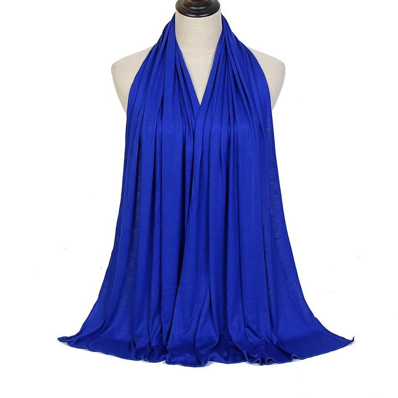 Premium Baumwolljersey Hijab Schal Muslim Langer Schal Einfarbig Weich Turban Krawatte Weibliches Stirnband 170x60cm