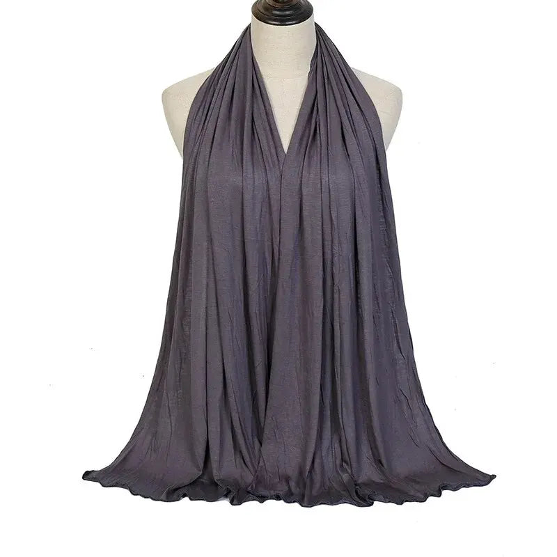 Baumwolljersey-Hijab-Schal, langer muslimischer Schal, schlicht, weich, Turban 170 x 60 cm