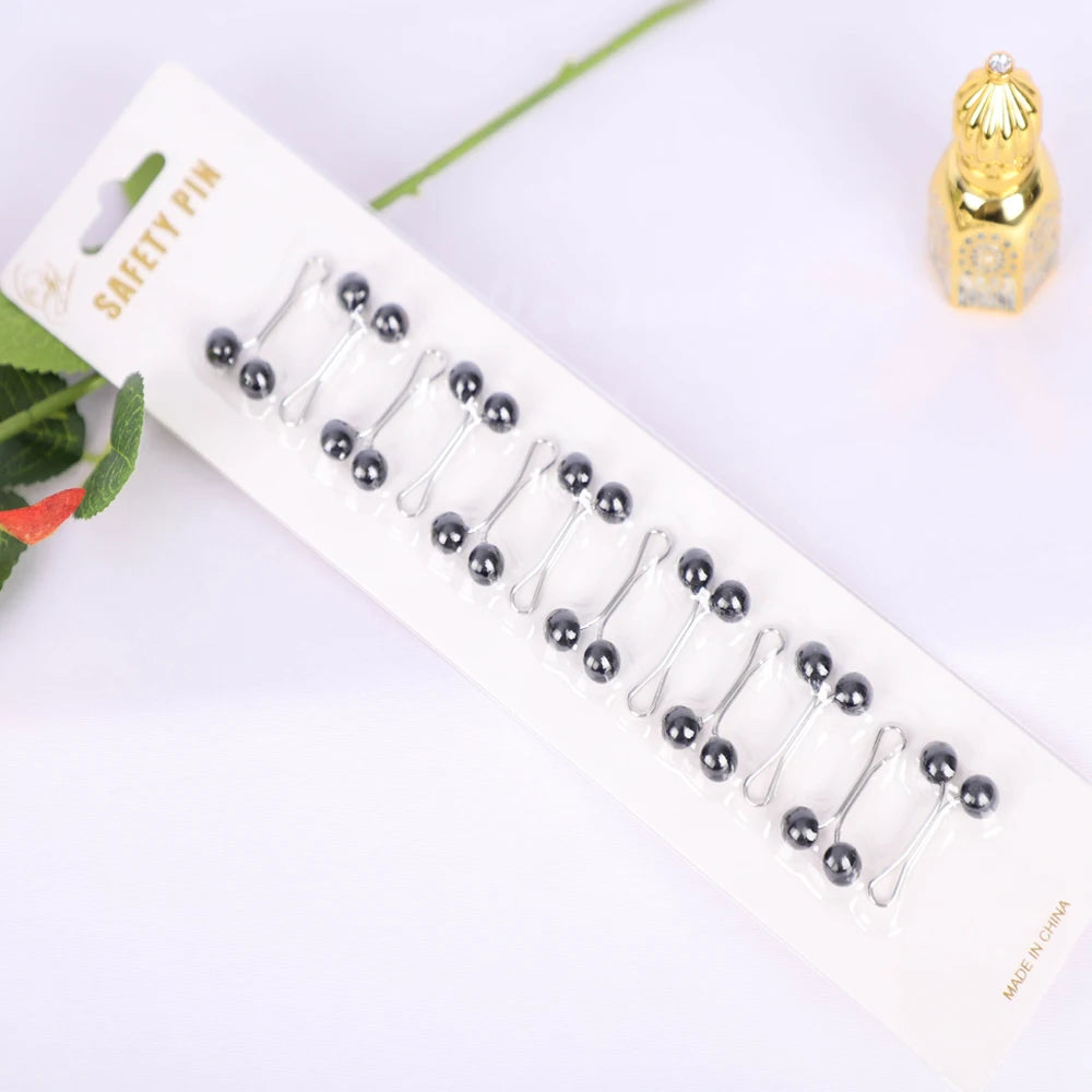 12-teiliges Pin-Clip-Set für muslimische Hijab-Mode, Islam, Turban, Magnetverschluss, neues Kopftuch-Zubehör