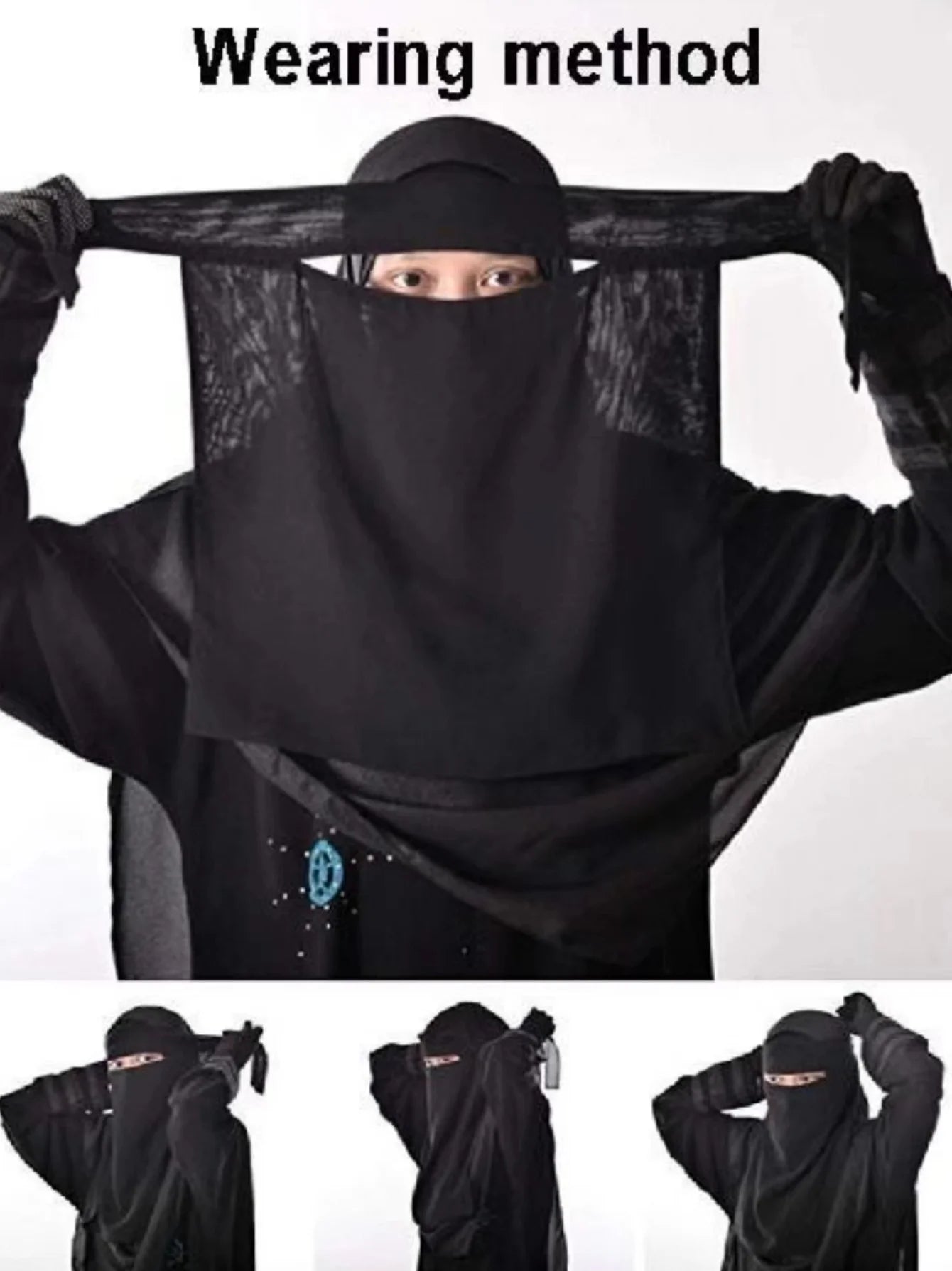 Nikab 7 Farben Einlagiger Niqab Chiffon Atmungsaktiver muslimischer Hijab Mode Niqabs