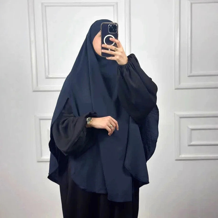 Muslimische Frauen Gebet Hijab Langer Schal Abaya Islamische Kleidung Schlicht Lang Khimar Eid Ramadan Kopfschmuck